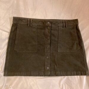 Corduroy Button-Down Mini Skirt